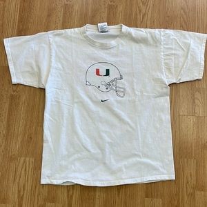 University Miami Football Nike Tee Shirt Sz M